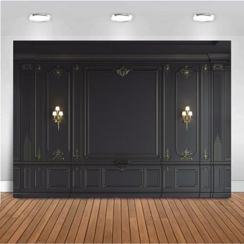 European Black Wall Room Interior Light Baby Portrait Backdrop Wedding Photocall Vinyl Photography Background For Photo Studio