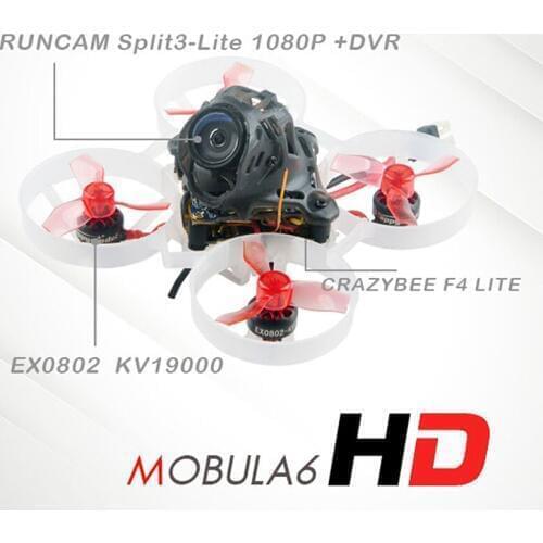 Happymodel Mobula6 HD 1S 65mm Brushless Quadcopter BWhoop Mobula 6 HD FPV Race Drone BNF wi/ AIO 4IN1 Crazybee F4 Lite HD Camera