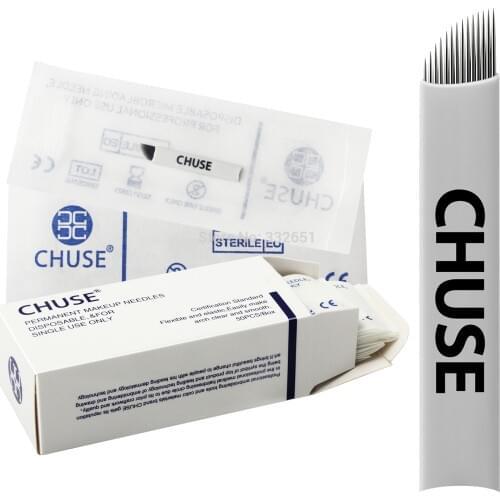 Chuse Microblading Tattoo Needles Permanent Makeup Blades for Eyebrow Eyeliner Manual Pen S14 0.25mm Diameter
