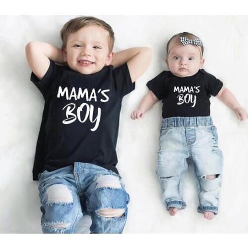 Summer Baby Mama Boy Tops Kids T-shirt Casual Short Sleeve Toddler Clothes Tops Funny Cute Boys Fashion Clothing Tee Shirt