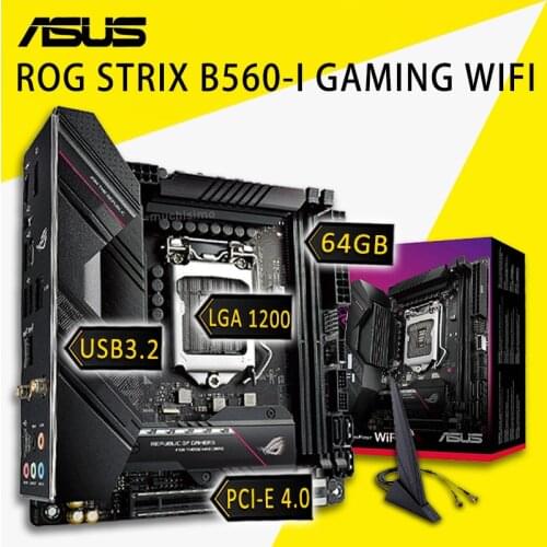 LGA 1200 Asus ROG STRIX B560-I GAMING WIFI Motherboard DDR4 64GB PCI-E 4.0 M.2 SSD DisplayPort Overlocking B560 Placa-mãe 1200