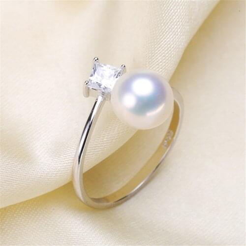 925 Silver Plated Fashion flower Pearl Ring Accessory Adjustable Ring Mountings DIY Rings Jewelry Making Gift