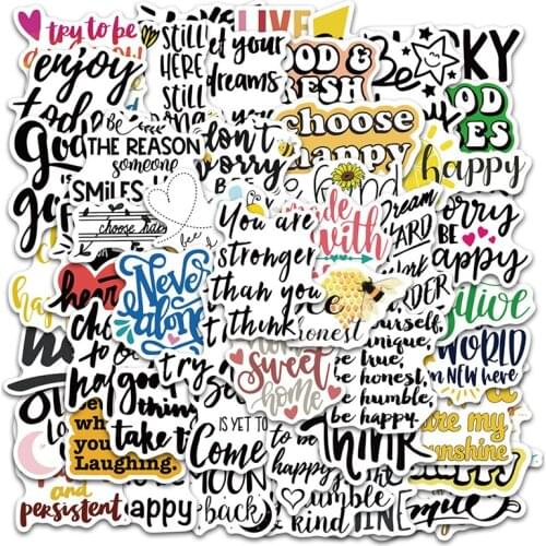10/30/50Pcs/Set Motivational Phrases Sticker Quotes Sentences Waterproof for Phone Laptop Skateboard Study Graffiti Decal Toy