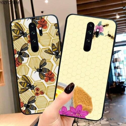 Golden Honeycomb Honey Bee Soft Phone Cover for Redmi Note 9 8 8T 8A 7 6 6A Go Pro Max Redmi 9 K20 K30
