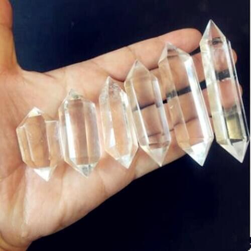 Natural Fluorite Crystal White Striped Fluorite Quartz Crystal Stone Point Healing Hexagonal Wand Treatment Stone