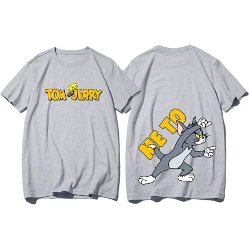 100% Cotton Summer New Korean Style Short-sleeved T-shirt Mens Loose Oversized Couples Casual Outdoor Round Neck Hip-hop Shirt