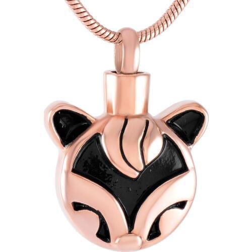 IJD9394 Cat face Print Stainless Steel Cremation Keepsake Memorial Pendant for Ashes Urn Wearable Necklace Jewelry