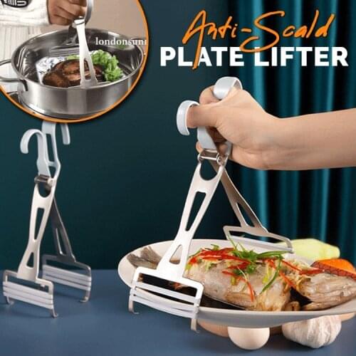 Anti-scald Plate Lifter Household Pot Clips Anti-scalding Stainless Steel Bowl Clamp Lifter Dish Plate Tongs Steaming Holder