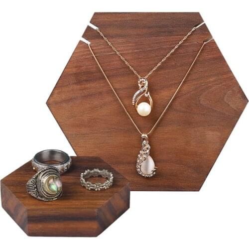 Surprise Price Walnut Necklace Bracelet Display Plate Home Jewelry Rack Pendant Storage Display Counter Jewelry Stand Display