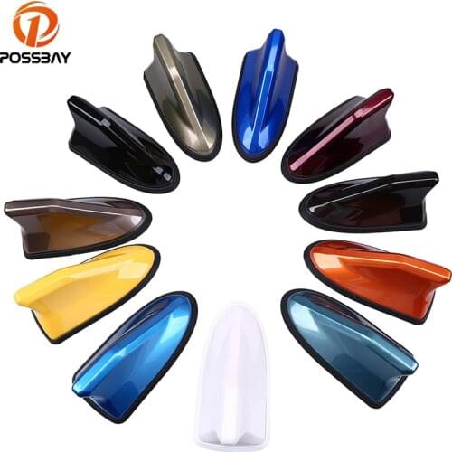 POSSBAY Auto Car Shark Fin Roof Antenna Radio Signal Aerial for VW BMW Hyundai Hando Ford Golf Aerial Antena Tiburon Coche Carro