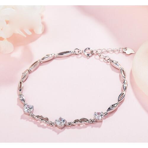 SA SILVERAGE Female Korean Simple Birthday Gifts Original Ladies Feminina Bangles Gift To Girlfriend Bracelet Lovers Bracelet