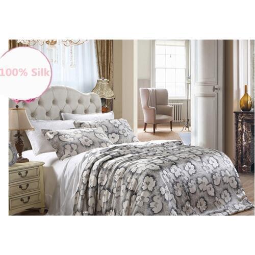Silk Duvet Cover 1pc 100% Mulberry Silk Printed Floral Silk Multicolor Twin Full Queen King Cal.King other size ls170902