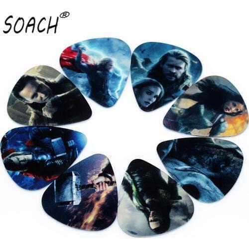 SOACH 10PCS 1.0mm high quality guitar picks two side pick Musical instruments paddle earrings DIY Mix picks guitar ukulele bass