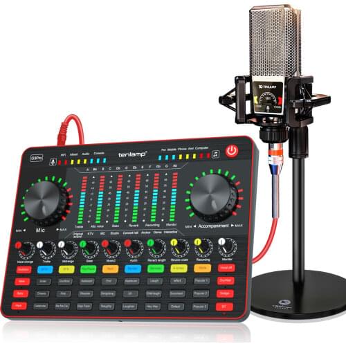 USB External Live Sound Card Studio Recod Audio webcast karaoke Mixer Digita for Mobile Phone PC laptop Broadcast live Streaming