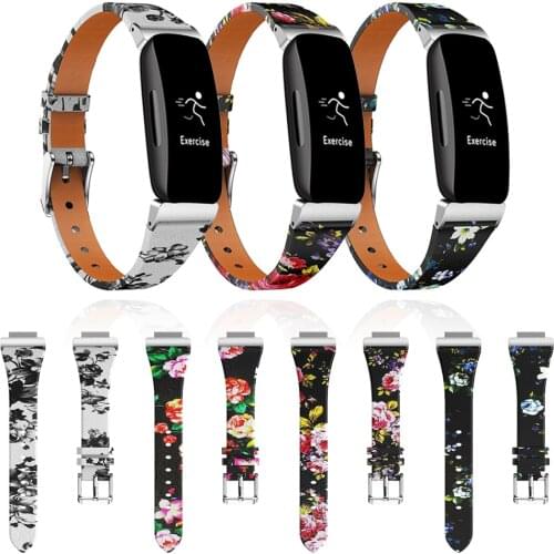 Tencloud Wrist Strap For Fitbit Inspire 2 Band Bracelet For Inspire2 Replacement Leather Loop Smart Watch Accessories Adjustable