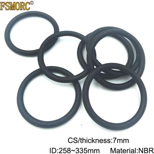 2pcs 7mm Thickness CS Nitrile Rubber O Rings ID 258 265 272 275 280 285 290 300 307 315 325 330 335mm NBR o ring sealing Gasket