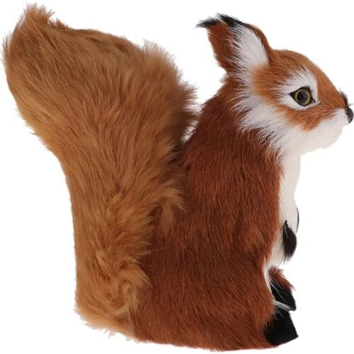 Vivid Squirrel Figurine Model Animals Statue Ornaments Home Desktop Decor