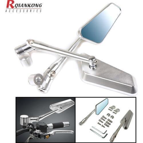 Universal Chorme CNC Motorcycle Mirror moto bike Rearview mirror Rear-View Mirrors Alloy Motorcycle Rear View Mirrors Blue Glass