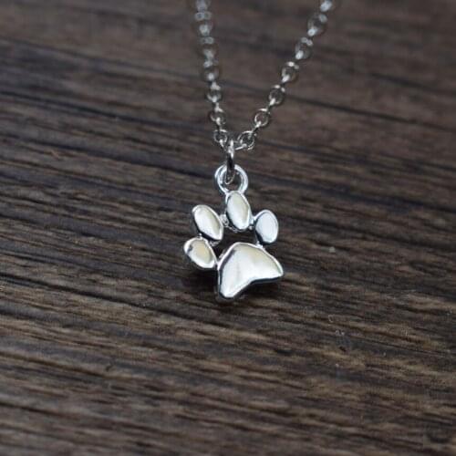 1pcs Cats and Dogs Paw necklace Animal Jewelry Women Pet Memorial Pendant Cute Delicate SanLan