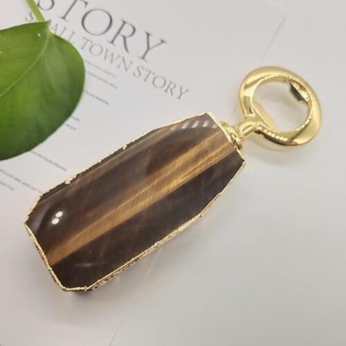 100% Natural Crystal Bottle Opener Simple Home Hotel Restaurant Beer tigers-eye Zinc Alloy Bottle Opener Home Decoration