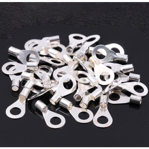 100pcs/lot Brass Silver Plated Ring 5mm Screws Electrolytic Capacitor Coils Terminal Blocks