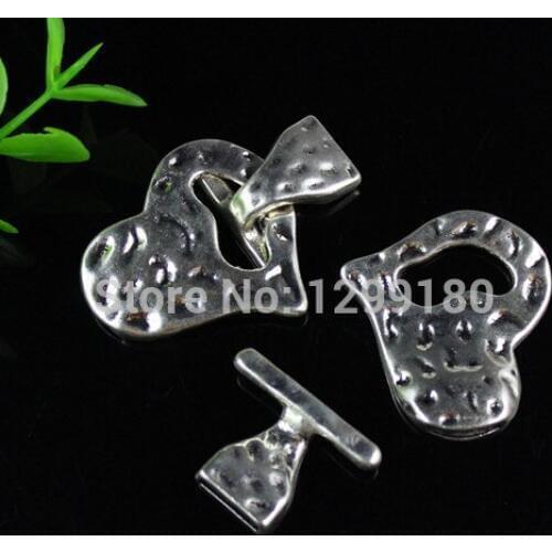 20sets/lot Antique Silver Fold Over Lobster Clasp Necklace Hook Fings bails for Pendant Bracelet Clasp 31x43mm (K00533)