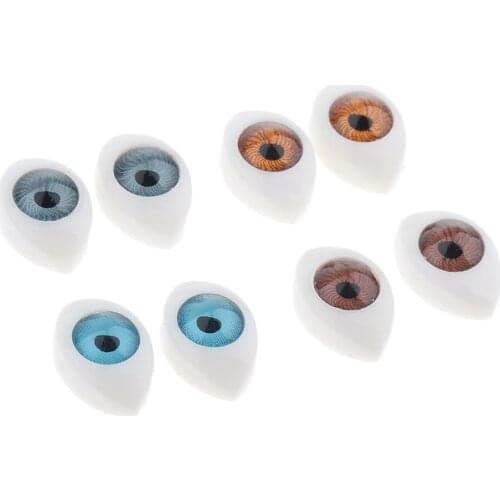 8 4 color oval hollow back plastic eyes for doll diy 6mm
