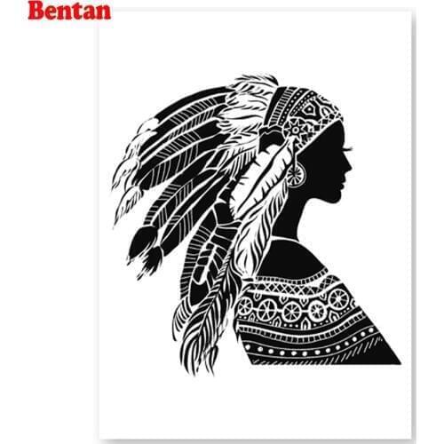 Diamond embroidery Indian Women diy diamond paint all square round diamond painting loose stones,mosaic pictures by numbers