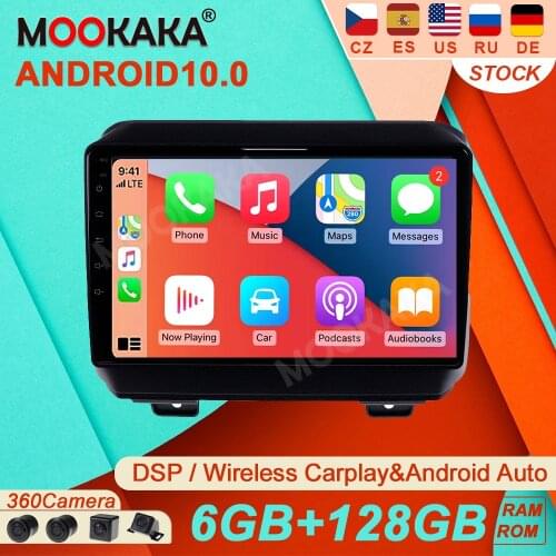 6+128G Android10 DSP For Jeep Wrangler 2018 2019 +Car Radio Multimedia Video Player NavigationGPS Accessories Auto 2 Din NO DVD