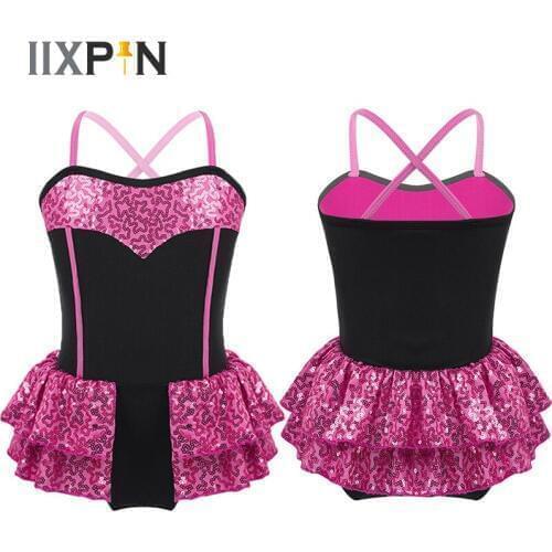 Ballet leotards for girls Shiny Sequins Jazz dance costume Latin Dress Modern Dance Costume cheerleader costume kids rave outfit