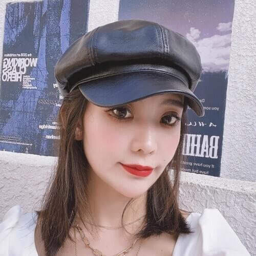 Beret Women Berets Faux Leather Boina Boinas Para Mujer Berret Femme Lux Luxe Hombre Baret Berette Female Peaky Blinders Hat