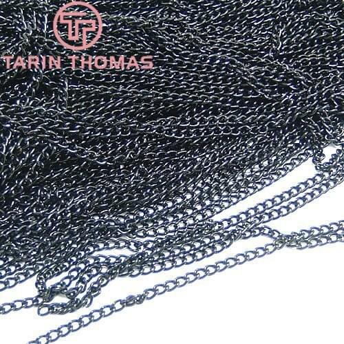 5 meters width 3MM 3.5MM 5MM Electrophoresis Black Aluminum Extended Chain Diy Jewelry Findings Accessories Wholesale