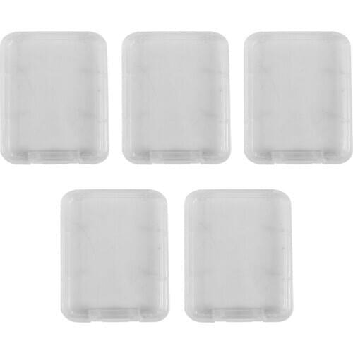 5 Series Memory Card Case Box Protective Case for SD SDHC MMC XD CF Card White transparent