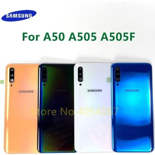 For SAMSUNG Galaxy A50 A505 SM-A505FN/DS A505F/DS Back Cover Battery Plastic Door Rear Housing Case Lid Shell With Camera Lens