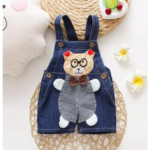IENENS Kids Baby Jumper Boys Girls Clothes Pants Denim Shorts Jeans Overalls Toddler Infant Jumpsuits Clothing Trousers
