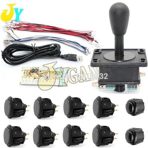Happ Joystick DIY Kit Zero Delay Arcade Kit USB Encoder To PC Arcade OBSF-30 Sanwa Push Buttons For Arcade Mame