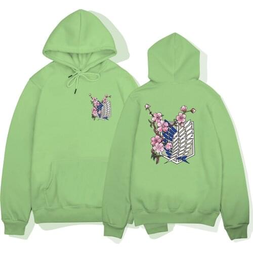 2021 Hot Japanese Anime Graphic Hoodies Men Kawaii Attacking Giant Demon Slayer Attack on Titan Harajuku Sweatshirt Unisex Male