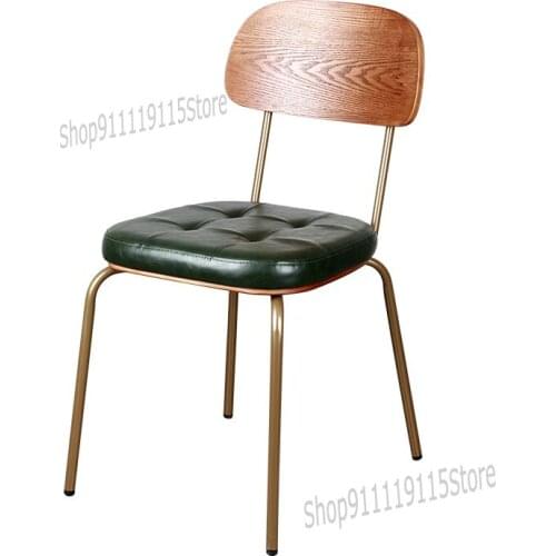 Customized Industrial Style American Style Country Chair Home Nordic Hotel Coffee Shop Dining Chair Retro Iron Soft Bag Armchair