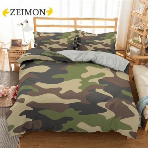 ZEIMON 3d Camouflage Printed Bedding Sets Soft Microfiber Duvet Cover Set 2/3pcs Queen King Quilt Cover Bedclothes For Home