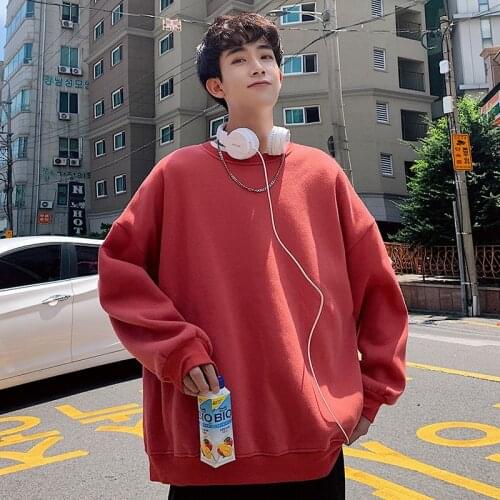 16 Color 2019 Mens Round Neck Hoodies Solid Color Coats Lovers Clothes Loose Pullover Round Collar Casual Cotton Sweatshirts