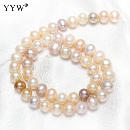 Natural Freshwater White Pearl Beads Potato Round Baroque 8-9mm Pearls For Jewelry Making DIY Bracelet Necklace 15/15.5'' Strand