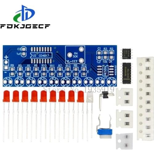 NE555 CD4017 Running LED Flow Light Electronic Production Suite Control Board Module Capacitor Oscillator Clock Siganal DIY Kit
