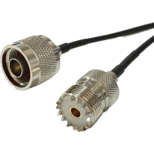 New UHF Female Jack SO239 Switch N Male Plug RG174 Coaxial Cable 20CM 8" Adapter Wholesale Fast Ship