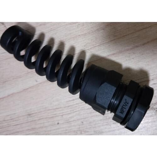 NPT1/2 Suitable for cable diameter 6mm to 12mm black plastic flex spiral cable gland cable joint waterproof cable gland
