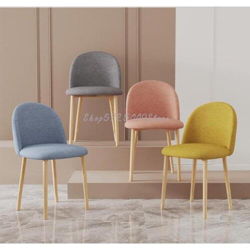 Dining table chair backrest home Nordic minimalist desk stool bedroom makeup chair net red fabric designer dining chair