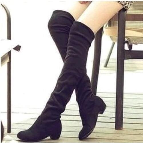 Slim Boots Sexy Over The Knee High Suede Women Snow Boots Womens Fashion Winter Thigh High Boots Shoes Woman Botas Mujer