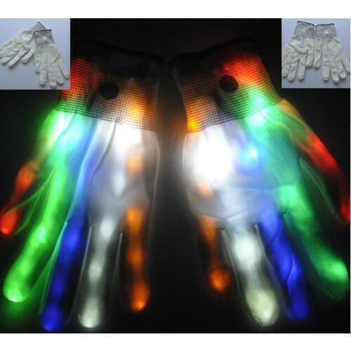 Wholesale Colorful LED Flashing gloves Stage Performance Nightclub Dance Light-Emitting gloves Luminous cycling glove