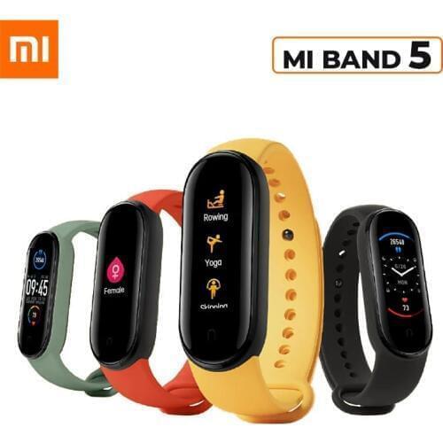 Original Xiaomi Mi band 5 Bracelet 1.1 Inch AMOLED Wristband Customized Watch Face 11 Sport Modes Tracker Smart Watch Miband 5