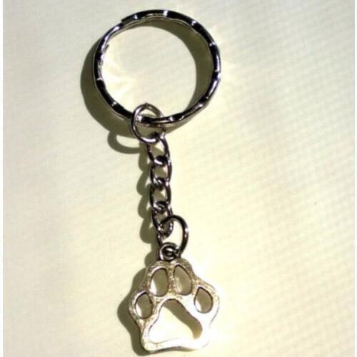 Dog Paw Print Keychain Vintage Silver Charm Pets Dogs Memory For Keys Car DIY Bag Key Chain Handbag Jewelry Gift Accessories
