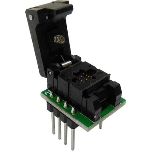 QFN8 DFN8 WSON8 Programming Socket Pogo Pin Probe Adapter Pin Pitch 0.8mm IC Body Size 4x3mm Clamshell Test Socket Programmer